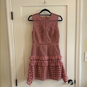 Self-Portrait Pink Fit and Flare Mini Dress